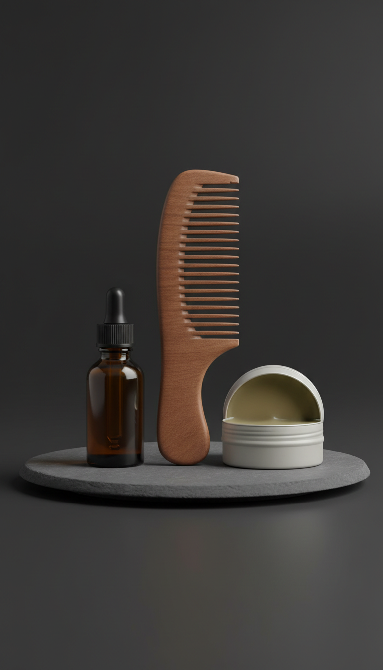 Peigne à barbe en bois massif